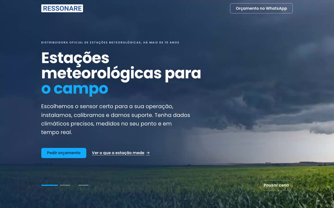 Gravação de tela da landing page da Ressonare